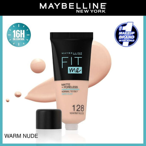 Maybelline New York Fit Me Matte + Poreless Liquid Foundation - 128 Warm Nude 18ml