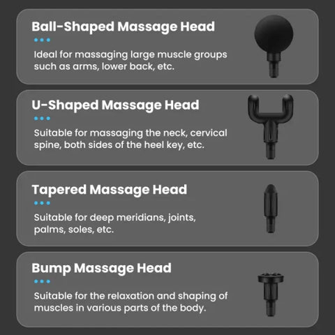 4 In 1 Multi-function Vibration Massage Gun Professional Ultra Quiet Pain Relief Whole Body Massagers With 4 Heads And Different Level Of Speeds